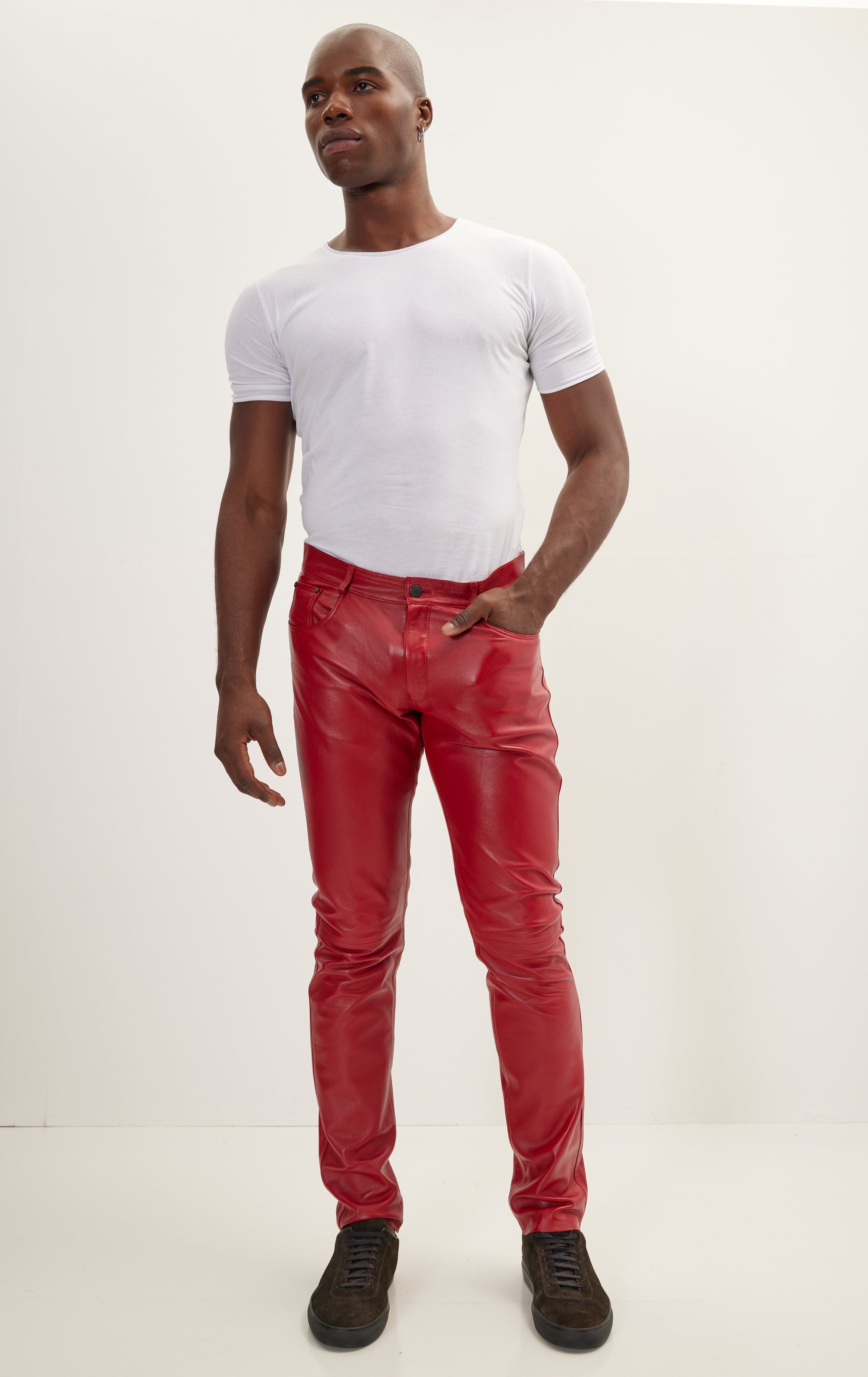 Brick Red Flat Front Chinos | Peter Christian